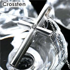 Crossten ブラックダイヤ メンズクロスネックレス