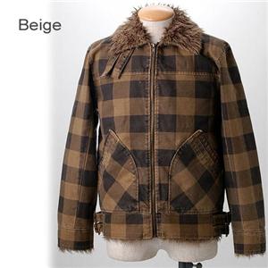 WOOLRICH チェックプリント B-3 ジャケット 2W5-8103 ベージュ XL