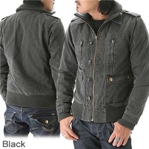 WOOLRICH　ピグメントキャンバスW衿中綿ミリタリーJKT 2W5-8102 1ブラック Ｌ