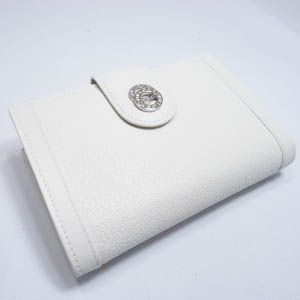 BVLGARI(֥륬)#25250 Woman wallet 2 folds with frame Goat leather chalk/calf leather chalk/P