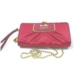 COACH（コーチ） アマンダ サテン フレームド クラッチ ２つ折り財布 マジェンダ 42033