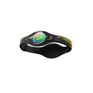 【日本正規品】POWER BALANCE（パワーバランス） シリコン・ブレスレット（ブラック/イエロー Sサイズ)