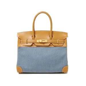 【現品限り】HERMES（エルメス） バーキン30 ヴァッシュ/トワルジーン（デニム） ゴールド金具【中古AB】