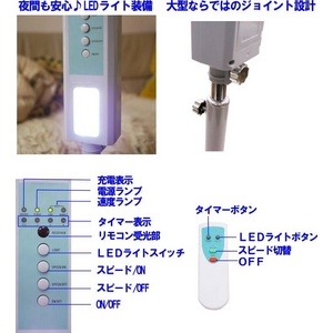 45cm大型ファン充電式扇風機 白くまの風 工場長PLD-20