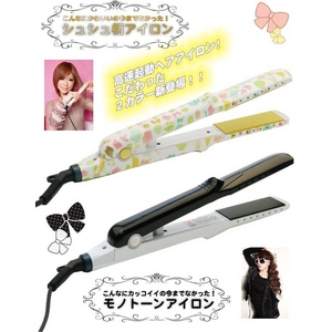 ChouChouPro HAIR IRON（シュシュプロヘアアイロン） 高速起動のかわいいストレート＆カールアイロン【シュシュ柄】