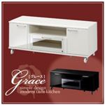ローボード（テレビ台/テレビボード） 120cm【Grace】ホワイト ハイグロス仕上げ収納【Grace】グレース 液晶ローボード（テレビ台/テレビボード） 
