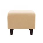 【単品】足置き（オットマン）【LeJOY】スタンダードタイプ クリームアイボリー 脚：角錐／ダークブラウン 【リジョイ】：20色から選べる！カバーリングソファ