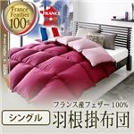 【単品】掛け布団 シングル リュクスボルドー フランス産フェザー100%羽根掛布団