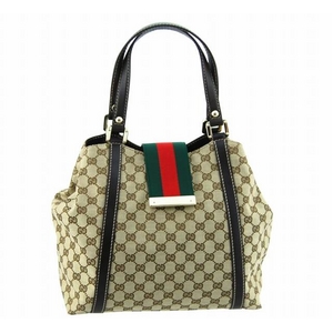 GUCCI（グッチ） ショルダーバッグ 211936 FTATG 9791 GGキャンバス×レザー（ベージュGG柄×ダークブラウン）