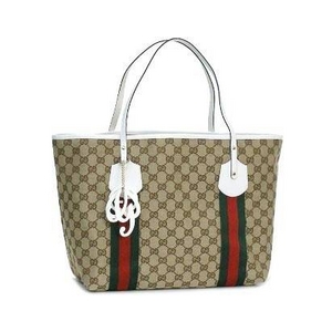 GUCCI（グッチ） ハンドバッグ 211971 FTAVX 8429 ジャガードキャンバス×エナメルコーティング牛革（ベージュ/ホワイトトリム）