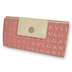 Bvlgari(ブルガリ) Wホック3つ折り長財布 サーモンピンク 22249 2009新作