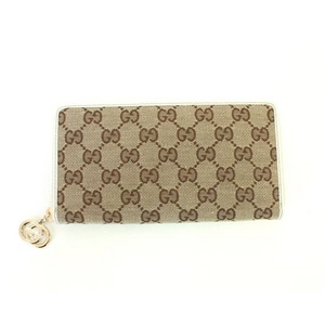 Gucci(グッチ) ジッピー 長財布 ベージュ×アイボリー 212120 FFPAG 9761 2009新作