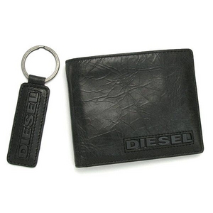 DIESEL(ディーゼル) 2つ折り財布 キーリングセット00XC99-PR522-T8013レザー ブラック超 2009新作