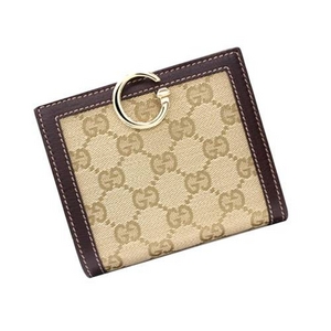 Gucci(グッチ) Wホック2つ折り財布 ベージュ×ダークブラウン 190390 FFP5G 9668 2009新作