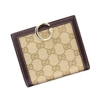 Gucci(グッチ) Wホック2つ折り財布 ベージュ×ダークブラウン 190390 FFP5G 9668 2009新作