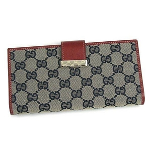 Gucci(グッチ) GGキャンバス 長財布 レッド×ネイビー 212096 FFP5G 4061 2009新作