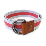 MARC BY MARC JACOBS(マークバイマークジェイコブス) ベルト Stripe Belt Cotton 96401 ストライプ コットン Grey/Red