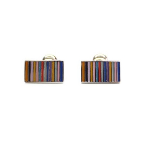 Cuffs(カフスボタン) カフリンクス マルチカラーエナメルレインボー Multi-colored Enamel Rainbow Silver Cufflinks 2009新作