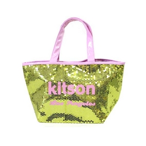 KITSON(キットソン) トートバッグ 0 SEQUIN MINI TOTE ミニスパンコール 2009新作 ゴールド×ピンク（3556）