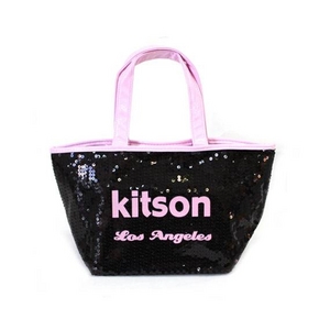 KITSON（キットソン） トートバッグ 0 SEQUIN MINI TOTE ミニスパンコール 2009新作 ブラック×ピンク（3554）