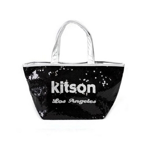 KITSON（キットソン） トートバッグ 0 SEQUIN MINI TOTE ミニスパンコール 2009新作 シルバー×ブラック（3564）