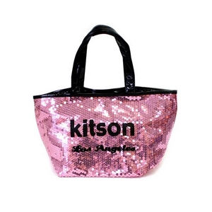 KITSON（キットソン） トートバッグ 0 SEQUIN MINI TOTE ミニスパンコール 2009新作 ピンク×ブラック（3562）