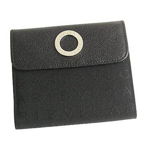 Bvlgari（ブルガリ） 25127LETTERE レターレダブルホック財布ブラック×シルバー