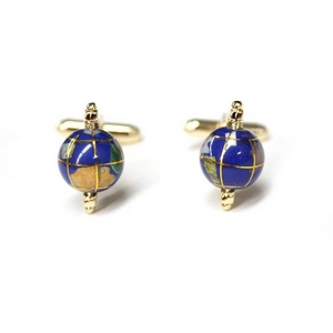 カフリンクス 地球儀カフス Gold Spinning globe Cufflinks