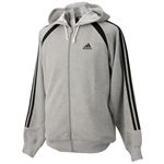 adidas(アディダス) CLSベーシックジップフードスエット ミディアムグレイヘザー XS IU560 E93531