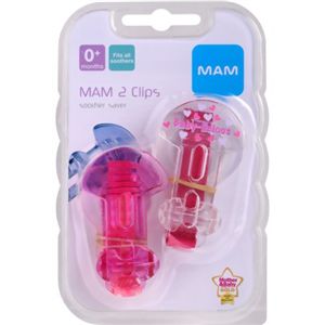 MAM おしゃぶりホルダー 2PACK ピンク