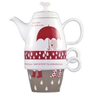 Shinzi Katoh Tea For Two ティーポット&カップ2個組 Rain Bear C212