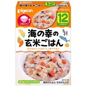 ピジョンレトルトパウチ 海の幸の玄米ごはん 80g*2袋 【10セット】