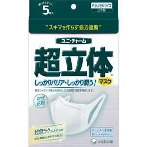 超立体マスク かぜ・花粉用 やや大きめ 5枚 【6セット】