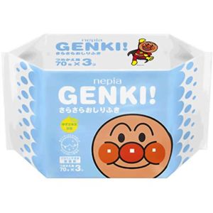 ネピア GENKI(ゲンキ) さらさらおしりふき 詰替え用 70枚*3P 【6セット】