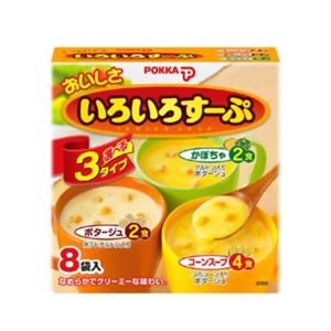 おいしさいろいろすーぷ(コーンスープ・ポタージュ・かぼちゃ) 3種8袋 【10セット】