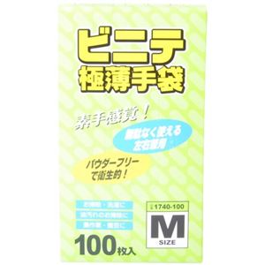 ビニテ極薄手袋 M 100枚入 【3セット】