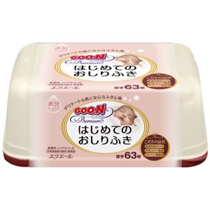 グーンプレミアム はじめてのおしりふき 本体 63枚 【10セット】