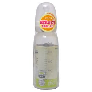 teteo コンビ 哺乳びん耐熱ポリプロピレン製 240ml 母乳・ミルク用 Sサイズ 乳首付 ホワイト 【2セット】