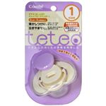 teteo コンビ おしゃぶりキャップ付 サイズ1 ラベンダー 【4セット】