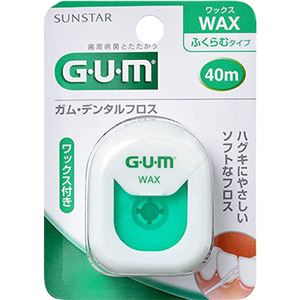 GUM デンタルフロス ワックス 40m 【5セット】