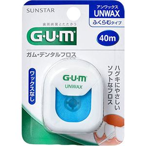 GUM デンタルフロス アンワックス 40m 【4セット】