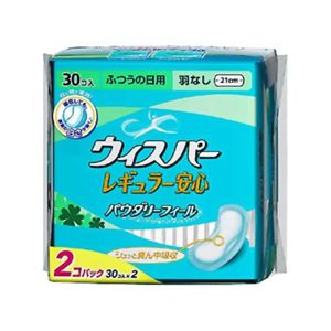 ウィスパー レギュラー安心 ふつうの日用 (30枚*2パック) 【10セット】