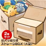 炭入り 窓付きストレージBOX（収納）大型【2個組】