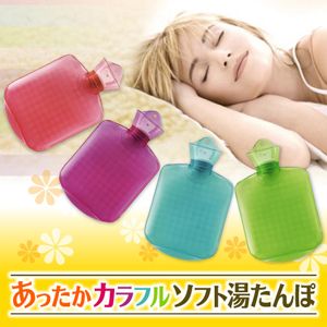 あったかカラフルソフト湯たんぽ グリーン 【6セット】