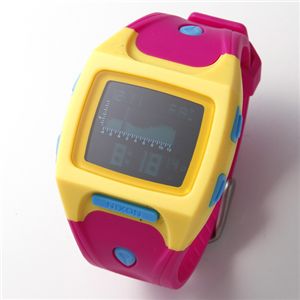 NIXON(ニクソン) LODOWN ユニセックスウォッチ  498-389/イエロー×ピンク・レディース