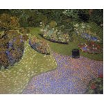世界の名画シリーズ、プリハード複製画 ヴィンセント・ヴァン・ゴッホ作 「オーヴェールの庭」