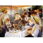 世界の名画シリーズ、プリハード複製画 ピエール・オーギュスト・ルノアール作 「舟遊びをする人々の昼食」（P50号大サイズ版）