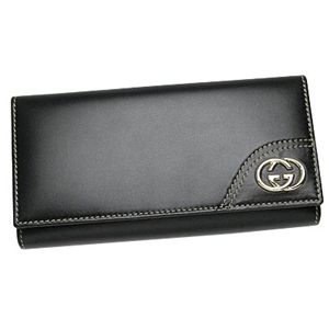 GUCCI(グッチ) 長札財布 181593 WALLET CONTINENTAL ブラック/ゴールド