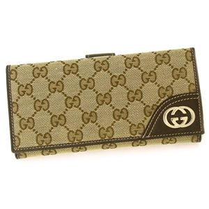 GUCCI(グッチ) 長札財布 181593 WALLET CONTINENTAL ベージュ/ダークブラウン