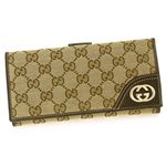 GUCCI(グッチ) 長札財布 181593 WALLET CONTINENTAL ベージュ/ダークブラウン